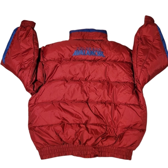 NWT NHL Colorado Avalanche Hockey Pro Down Puff Coat Red Jacket Hood Men's Large - Picture 2 of 14